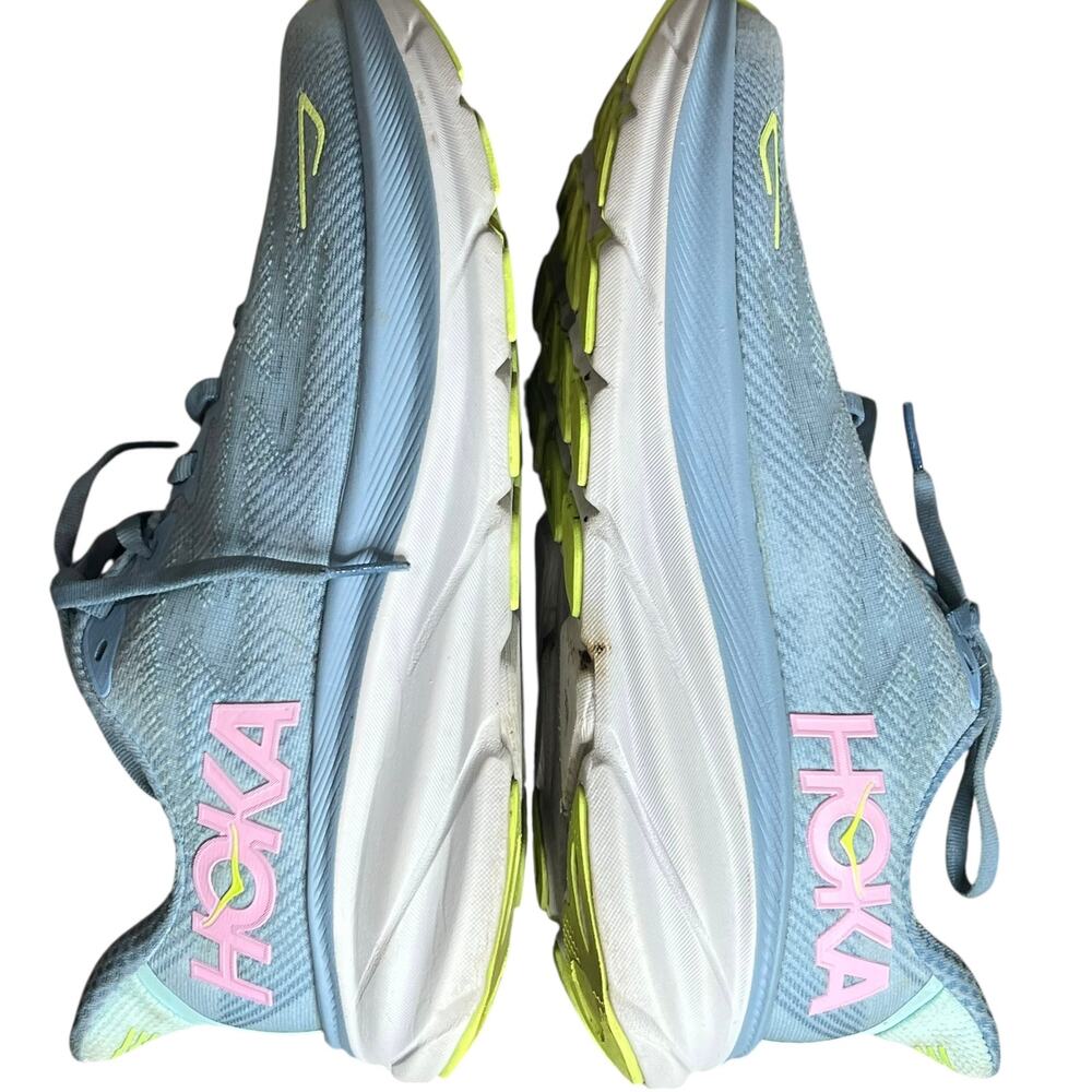 Hoka One One Clifton 9 Running Shoes Womens 8.5 Blue Walking Cushioned Athletic - Picture 6 of 15